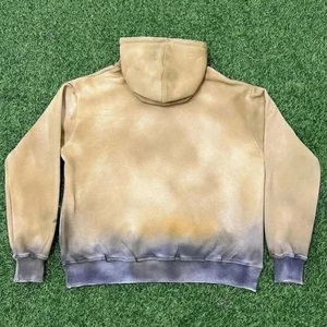 Sudaderas con capucha de hombre lavadas con ácido de gran tamaño con estampado serigrafiado pesado de algodón 100% personalizado para hombre - Product Image 2