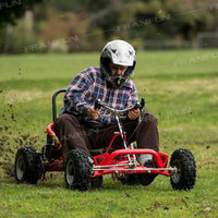 Kart à pédales à essence 196CC 4 temps 6,5 CV 2 roues motrices, monoplace, tout-terrain, buggy des dunes pour adultes avec ceinture de sécurité et frein à disque hydraulique