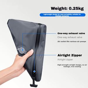 Sac de voyage pliable étanche et durable avec logo personnalisé, pompe à vide, sac de compression, sac de voyage en nylon avec poignée souple - Product Image 4