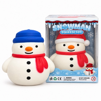 Jumbo 18cm Bonhomme de Neige de Noël Squishy, Jouet Sensoriel Anti-Stress à Remontée Lente en TPR, 2 Couleurs, Vente en Gros