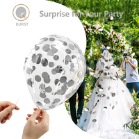 Kit d'arche de ballons en confettis blancs argentés, ballons en latex métalliques, décoration de fête de mariage, anniversaire, fête prénuptiale