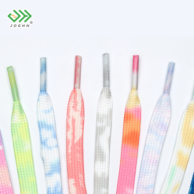 Креативные яркие плоские шнурки JOGHN Tie Dye, плоские и простые Цветные шнурки для кроссовок, разноцветные спортивные шнурки для кроссовок