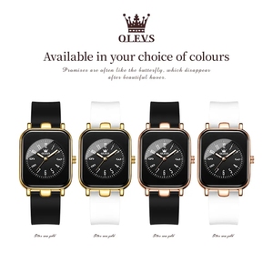 OLEVS 9961 Montre pour Femme Simple Élégant Montres à Quartz Étanche Noir <span class=keywords><strong>Bracelet</strong></span> en Silicone Lumineux <span class=keywords><strong>Bracelet</strong></span> Relogio Feminino - Product Image 6