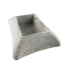Pots à fleurs rectangulaires en ciment écologiques faits à la main, jardinières pour plantes succulentes avec système d'auto-arrosage pour jardin et balcon