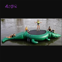 Parc aquatique de mer Trampoline flottant gonflable en PVC Trampoline d'eau Lit de saut flottant gonflable de qualité supérieure