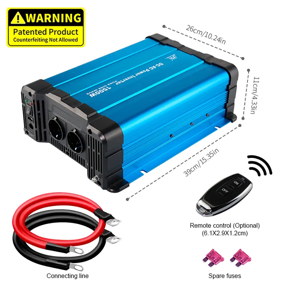 Dc 12V 24V AC 110V 220V 240V 1500W 역 원격 제어와 순수 웨이브 태양 광 인버터