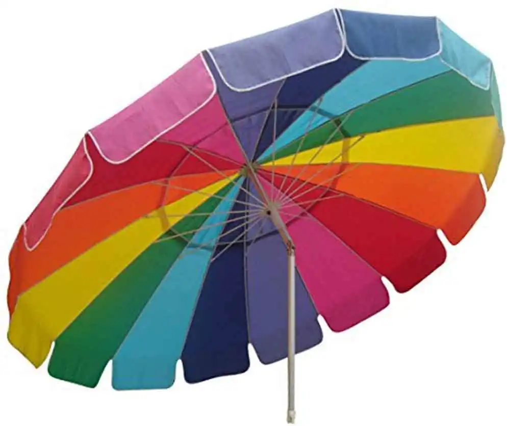 Ombrello da spiaggia ad alto vento resistente ombrello da spiaggia gigante da 8 piedi con ancoraggio per sabbia borsa per il trasporto ombrellone