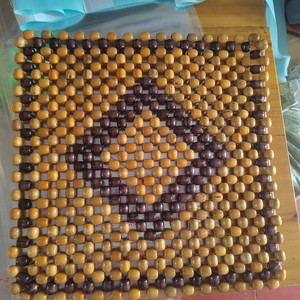 Wooden Bead Seat <b>Cushion</b> Anti Slip Home Office Chair <b>Pad</b> Rectangle Shape Solid Color Lumbar Support <b>Pad</b> - Product Image 1