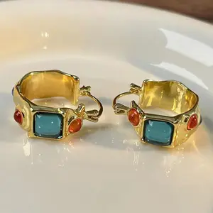Sterling Silver Waterproof Vintage Earrings For Women Sophistication Colorful Women's Earrings Wholesale And Retail Support