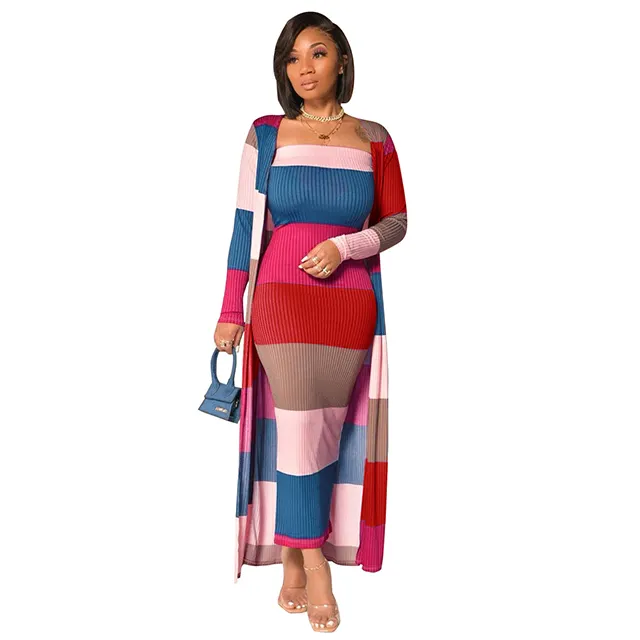 Best Design Spring Striped Printing African Dress Designs Ladies Club Mesh Dress Sleeveless Sexy Dress And With Coat - Buy Women