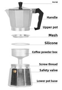 <span class=keywords><strong>Cafetière</strong></span> à expresso et carafe en aluminium moderne et écologique pour 2/4/6/9/<span class=keywords><strong>12</strong></span> <span class=keywords><strong>tasses</strong></span>, à utiliser à la main, pour le thé et le café - Product Image 6