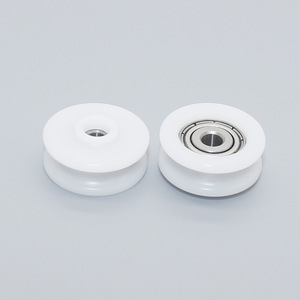 Rouleaux à rainure en U en POM résistant à l'usure de l'usine directe, poulies revêtues de caoutchouc pour les opérateurs de portes automatiques coulissantes - Product Image 1