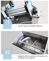 Machine de remplissage et d'agitation en acier inoxydable en forme de U pour miel, liquides, pâtes et sauces au sésame