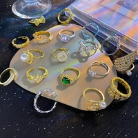 Bague ajustable papillon en perles de luxe, nouveau style, pour femmes, vente en gros