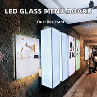 Panneau d'affichage de menu rectangulaire mural d'angle avec boîte lumineuse LED en alliage d'aluminium