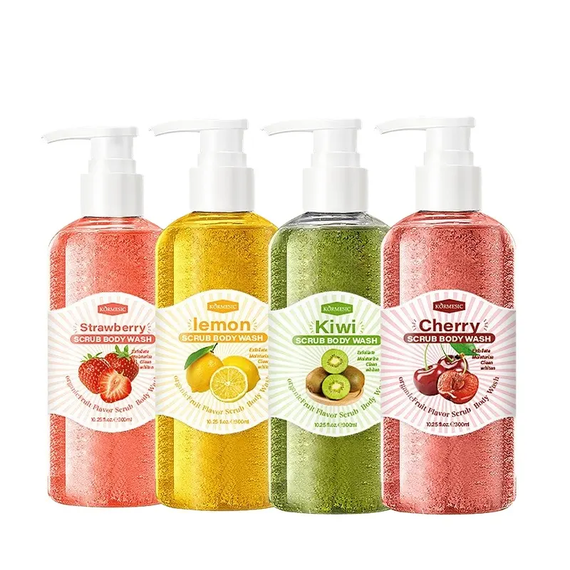 Gel de ducha exfoliante de frutas, fragancia refrescante, gel de ducha corporal para blanquear la piel Natural, loción de Hidratación Diaria, loción corporal