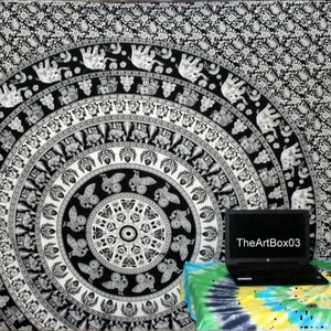 Tapiz Psicodélico de Alta Calidad con Impresión Digital 3D de Cielo Estrellado, Tema de Bosque Colorido, Forma Cuadrada para Decoración del Hogar - Product Image 2