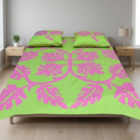 Ensemble de literie de haute qualité pour hôtels, style tout nouveau, fait main, en coton, imprimé floral hawaïen, avec drap de lit chaud