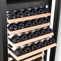 Lemari Pendingin Minuman Mewah 275L 96 Botol, Stainless Steel, Multi-Zone, Operasi Senyap, Layar LED, untuk Rumah dan Bar