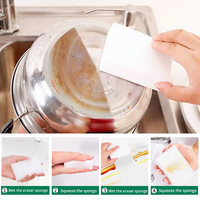 Éponge en mélamine haute densité antibactérienne pour le nettoyage, éponges en mousse de mélamine en vrac pour la vaisselle, gommes à effacer pour la cuisine et le nettoyage automobile