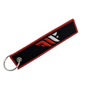 Porte-clés en polyester double face brodé personnalisé, cordon en acier inoxydable, porte-clés personnalisé pour étiquette de <span class=keywords><strong>vol</strong></span> et de jet - Product Image 5