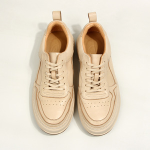 Zapatillas Casuales Blancas para Hombre, con Cordones, Acolchadas, de Cuero, Estilo Juvenil - Product Image 2
