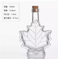 Botella de Licor de Vidrio con Diseño de Hoja de Arce