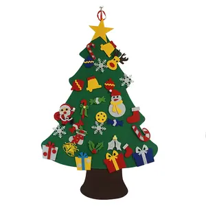 Upin 30 Pcs porta appesa a parete ornamenti bambini fai da te feltro albero di natale decorazione natalizia