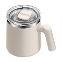 Tasse à eau portable à double couche isolée en acier inoxydable 304 Design moderne tasse à thé et à café de bureau couvercle anti-brûlure pour les voyages