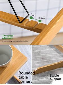Multifunctional Wooden Side <strong>Table</strong> with Slanted Bookshelf Office <strong>Computer</strong> Desk for Reading and Working - Product Image 4