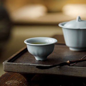 Guanlan Sky Blue Ru Kiln Small Ceramic Teacup Porcelain Round Personal <b>Tea</b> Cup For Kung Fu <b>Tea</b> <b>Set</b> - Product Image 4