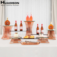 Matériel de restauration Huadison, buffet royal, présentoir à desserts, support à cupcakes rose gold pour mariage