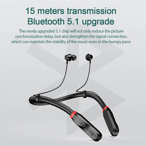 I35 Earphone tali leher 9D Stereo Bass BT V5.1 earbud nirkabel LED Baterai 100 jam pemutaran <span class=keywords><strong>Headset</strong></span> earbud siaga panjang - Product Image 3