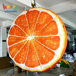Modèle de tranche d'orange géante gonflable, ballon publicitaire personnalisé en forme de fruit des agrumes pour la promotion de bars à jus et les événements. - Product Image 2