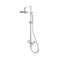 Grifo Mezclador Termostático Moderno de Lujo con Acabado Cromado Pulido, Monomando, con Barra Deslizante para Duchas de Lluvia en Baños de Hotel