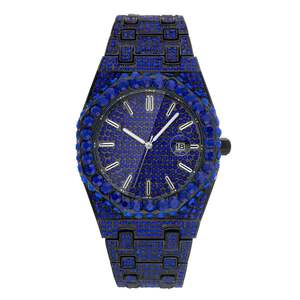 Best-selling watch Moissanite Diamond and blue diamonds hip hop night-lit pointer quartz men's watch iced Out Waterproof Watches - Product Image 1