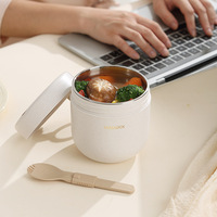 Conteneur isotherme en acier inoxydable 304, tasse à petit-déjeuner portable anti-fuite avec couvercle et cuillère pour le bureau, l'école et les voyages
