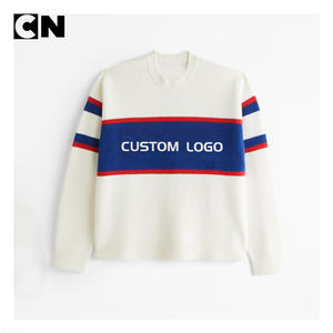 GRS Certification Sweater Manufacturer Custom logo Men Design Letter Jacquard Casual Cotton Knit <b>Jumper</b> Fashion Winter Sweater - Product Image 1