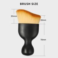 Pinceau de maquillage pour le visage, professionnel, végan, synthétique, de qualité supérieure, dense, noir, plat, pour le correcteur