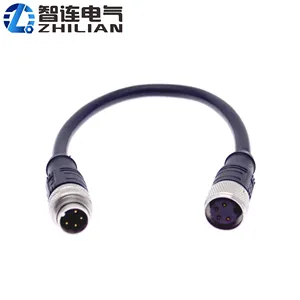 IP67 M16 Molded Cable Connector Male to Female PVC PUR Cable