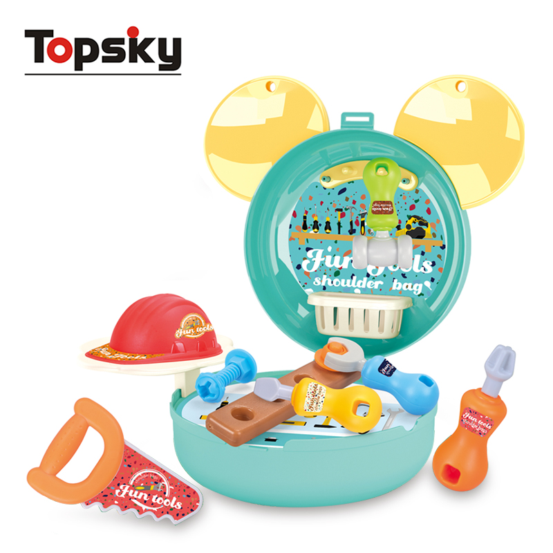 18 шт. набор инструментов, ролевые игры для малышей, игрушки с плечевым коробкой, инструменты для сверления, строительные аксессуары, игрушка, подарок для мальчиков