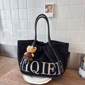 Sac à main en PU de luxe pour femmes avec logo personnalisé, grand sac de shopping décontracté tendance - Product Image 5