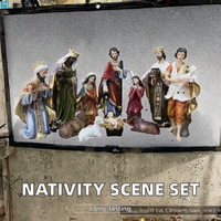 Ensemble de figurines de la Nativité en résine peintes à la main de 38 cm, durables, sculptées, pour Pâques, Noël, la naissance, le crèche, la maison catholique