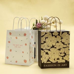 Personalized Customized Classic Durable Tote <b>Bags</b> with Custom Printed Kraft Paper Gift Shopping <b>Packaging</b> <b>Bags</b> and Logos - Product Image 4