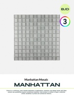 Carreaux carrés en verre mosaïque de cristal BJD Manhattan, style européen, surfaces mixtes, 300x300mm, pour murs intérieurs commerciaux, style continentale
