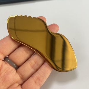 Strumento Gua Sha in Acciaio Inox 304 di Alta Qualità con Logo Personalizzato, Forma ad Ala, Placcato Oro Rosa o Nero per Massaggio Viso e Corpo - Product Image 3