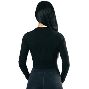 Haut court à manches longues pour femmes, t-shirt avec Logo personnalisé, nouvelle mode été 2020 - Product Image 3