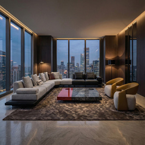 أطقم غرفة معيشة عصرية حديثة، أريكة مخملية مزخرفة بمقاعد 1+2+3 - Product Image 6