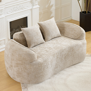 Sofá Reclinable Moderno y Ecológico de Dos Plazas, Diseño Compacto, Tela Jacquard Antiarrugas, Brazos Acolchados, Patas de Madera - Product Image 3
