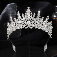 Diadème de Mariage Style Européen-Américain en Alliage Orné de Strass, Accessoire Cheveux pour Banquets, Bals de Promo et Fêtes